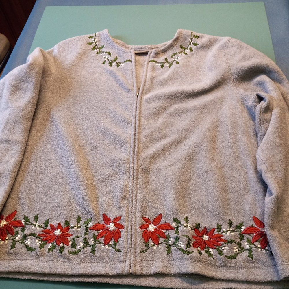 Croft & Barrow Christmas Holly Granny Chic, Cottage Core Sweater